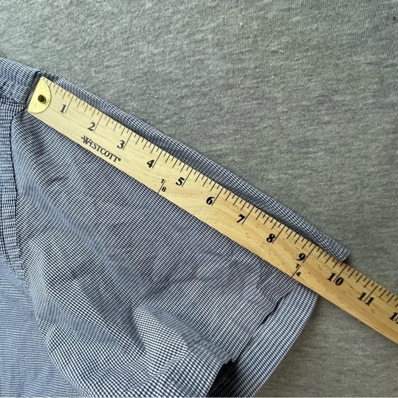 THOMAS Pink Men’s Blue White Plaid Shirt Size XL Short Sleeve Embroidered - Picture 9 of 9